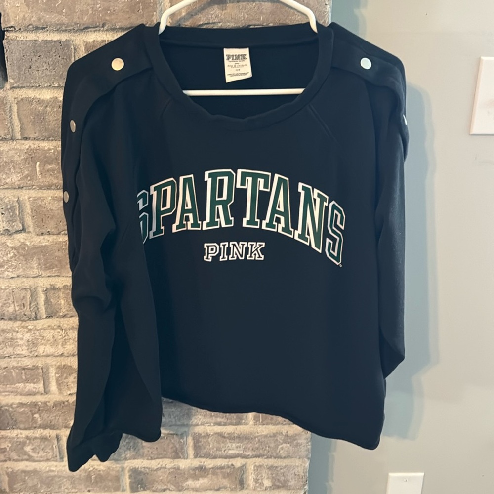 Snap sleeve VS PINK MSU L sweatshirt